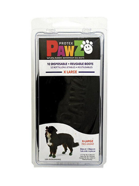 Pawz Pawz Παπούτσια Σκύλου Παπουτσάκια Μαύρα XLarge σε Μαύρο Χρώμα 12τμχ