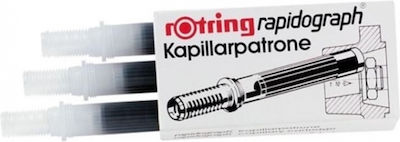 Rotring Ανταλλακτικό Μελάνι για Πένα σε Κόκκινο χρώμα 3τμχ