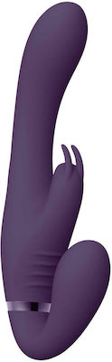 Vive Suki Strapless Strap On with Dildo with Vibration Purple