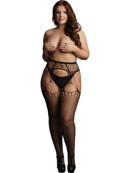 Shots Le Desir Shredded Suspender Pantyhose Sexy Καλσόν Μαύρο
