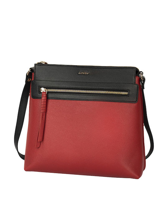 Leather Women's Bag Shopper Red / Black