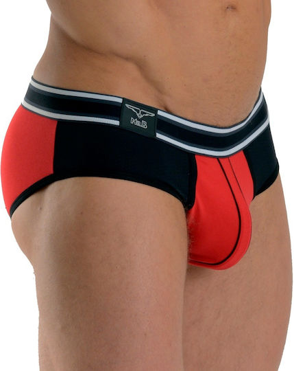 Mister B Urban Bronx Brief Red Black