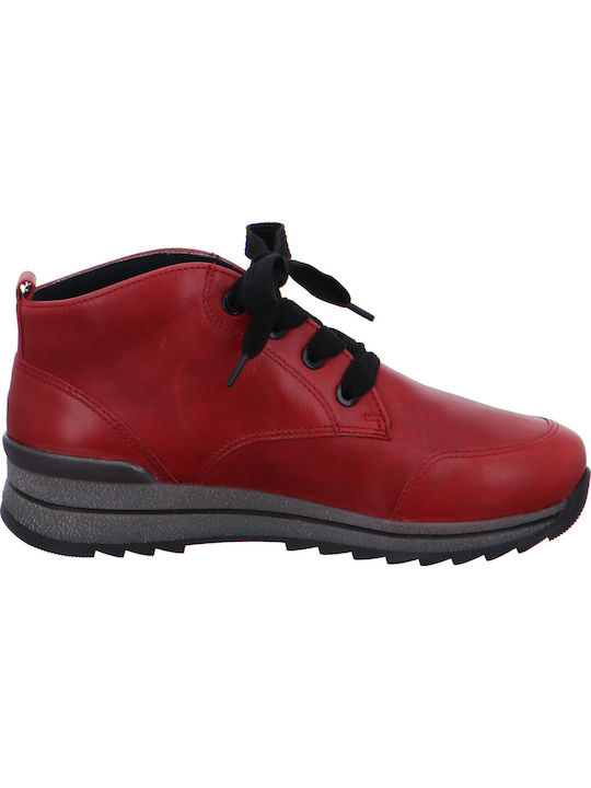 Ara Leather Women's Ankle Boots Red