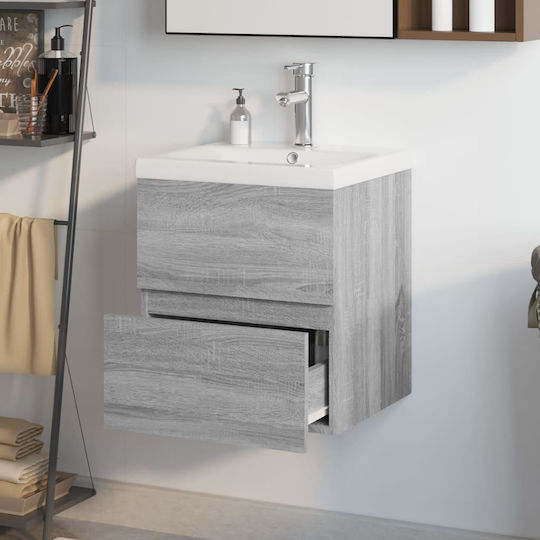 vidaXL Countertop with Sink L41xW38.5xH45cm Grey Sonoma