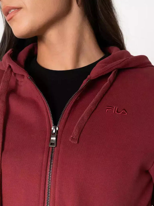 Joan Women's Sweatshirt Jacket Hooded Burgundy
