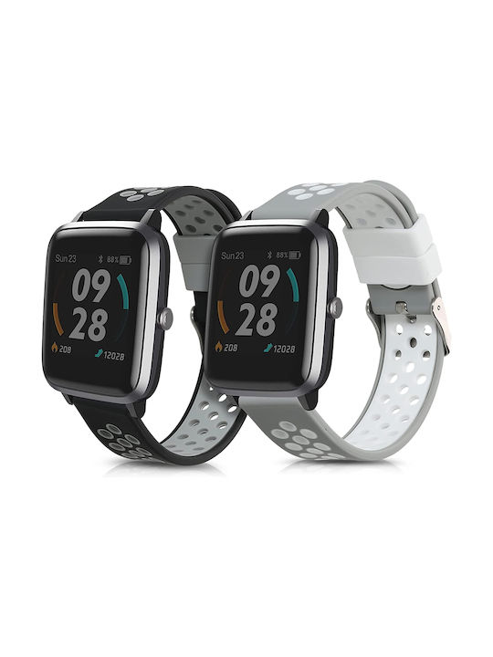 KWmobile Armband Silikon Black / Grey (Willensstarker Fitness-Tracker) 56228.02