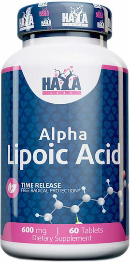 Haya Labs Alpha Lipoic Acid Time Release 600мг Специална Хранителна Добавка 60 табове