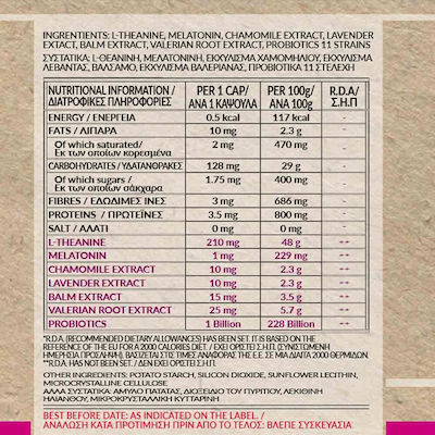 Bio Tonics L-theanine Melatonin Chamomile Extract 271mg Συμπλήρωμα για τον Ύπνο 90 φυτικές κάψουλες