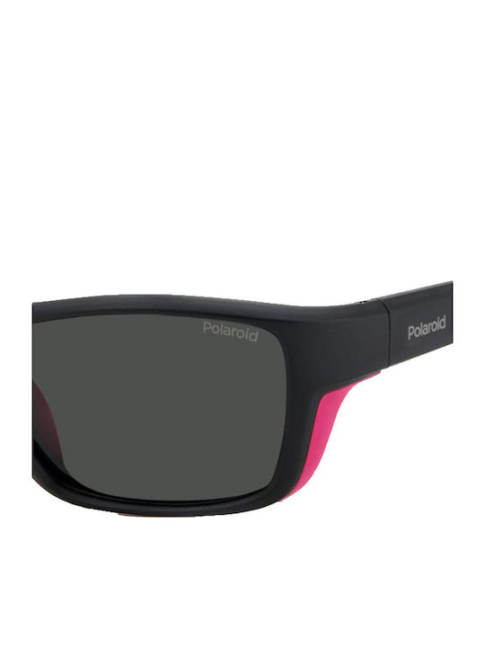 Polaroid Men's Sunglasses with Black Horn-Rimmed Frame and Grey Lens PLD7046/S 3MR/M9