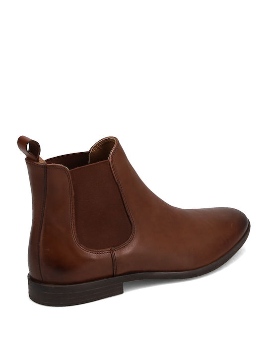 Men's Leather Chelsea Ankle Boots Brown SH9278-M12