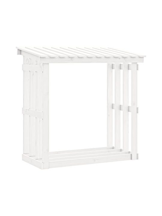 vidaXL Ξύλινο Κουτί Αποθήκευσης Ξύλων 108x64.5x109cm Λευκό vidaXL Ξύλινο Κουτί Αποθήκευσης Ξύλων 108x64.5x109cm Λευκό