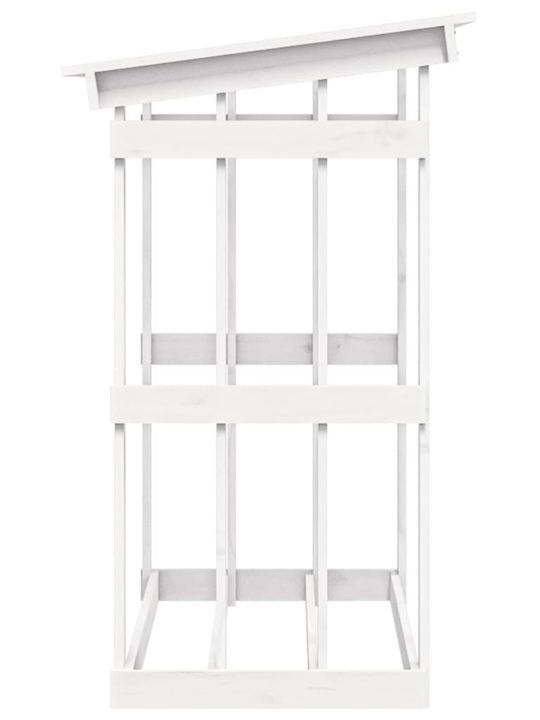 vidaXL Wooden Firewood Box 108x64.5x109cm White
