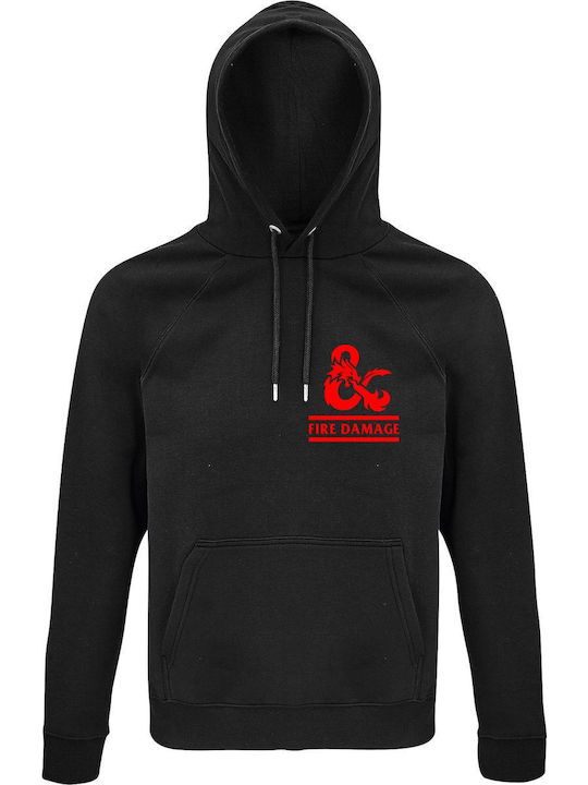 Hoodie Unisex Organic " Dungeons And Dragons Game " Black