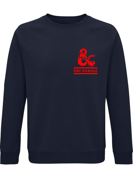 Sweatshirt Unisex Organic " Dungeons And Dragons Game " French Navy