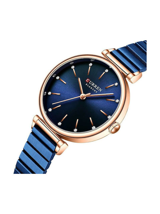 Curren Women's Watch with Blue Metal Bracelet