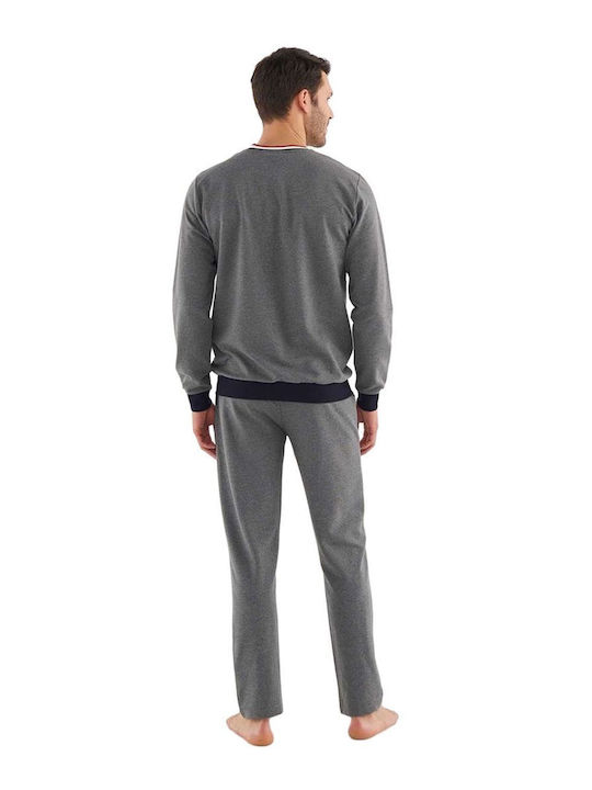 U.S. Polo Assn. Men's Winter Cotton Pajamas Set Gray