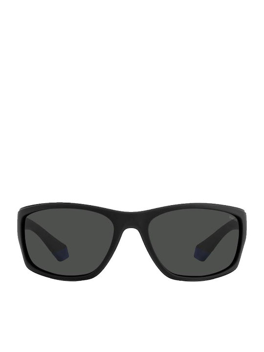 Polaroid Unisex Sunglasses with Black Plastic Frame and Gray Polarized Lens PLD2135/S D51M9