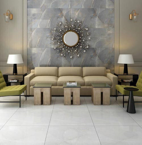 Jasto Light Placă Perete Bucătărie / Baie din Granit Lucios 120x60cm Gri