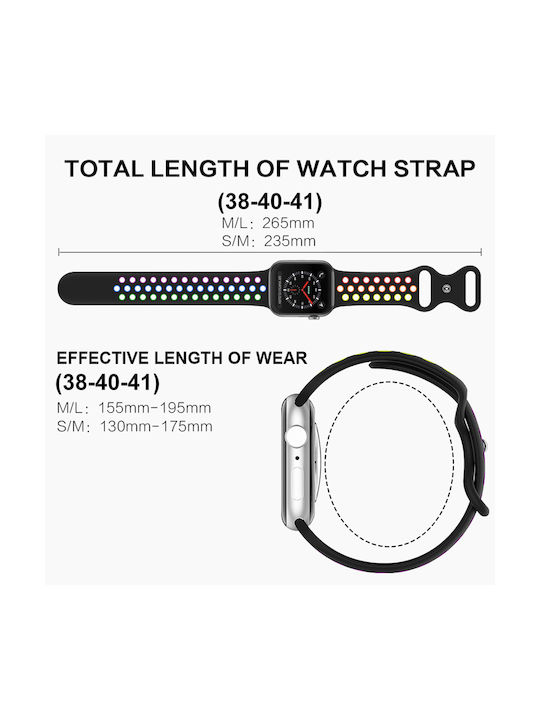 Sonique Sport Strap Silicone Black / Red (Apple Watch 38/40/41/42mm)