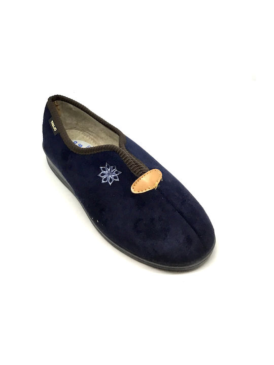 Women's winter closed slippers TIGLIO 577-BLUE