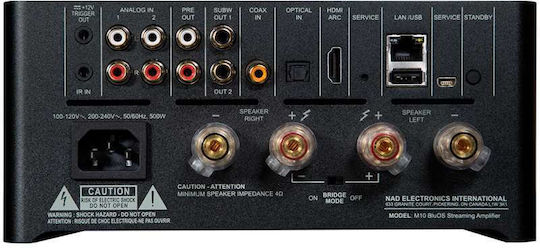 Nad M10 Υβριδικός Ολοκληρωμένος Ενισχυτής Hi-Fi Stereo 100W/4Ω 100W/8Ω Μαύρος
