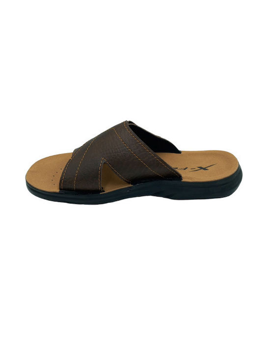 B Leder Herrensandalen in Braun Farbe