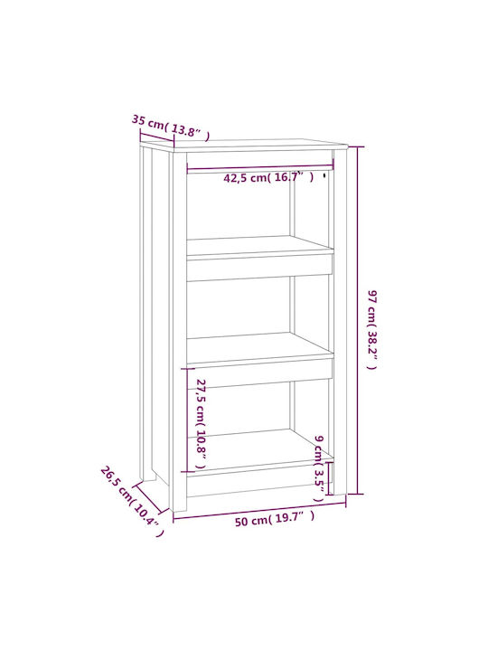 Bibliothek Grau 50x35x97cm