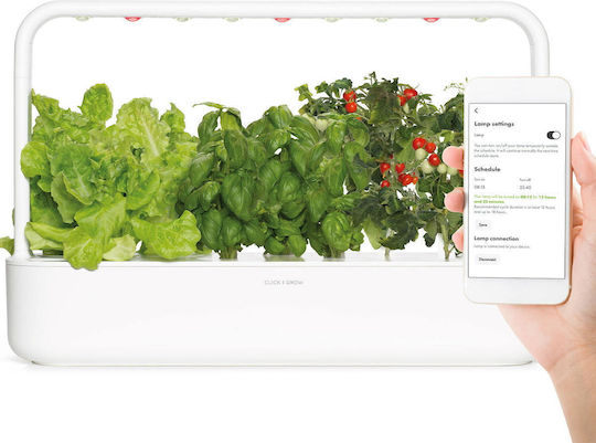 Click and Grow Умен градинар 9 Про Самополивен Саксия Пластмаса Бял 60.4x39.6x18.4см.