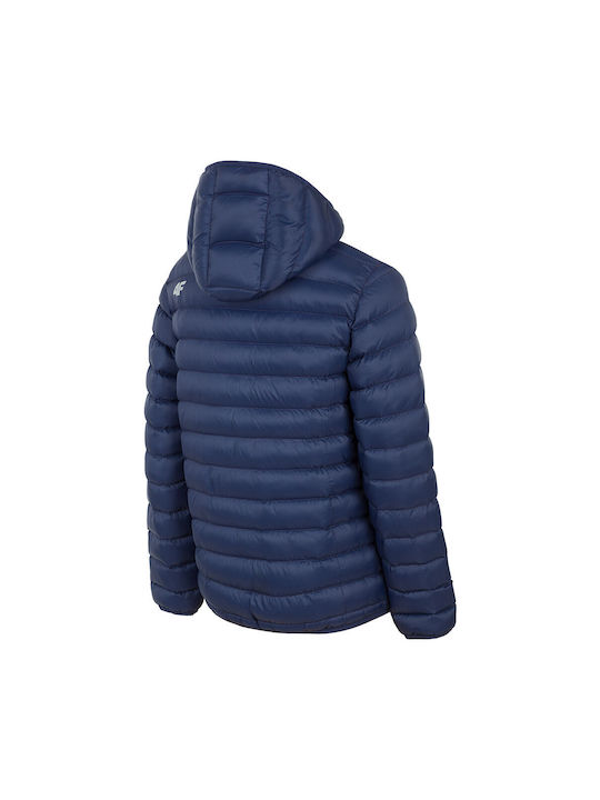 4F Kids Quilted Jacket Short with Hood Blue