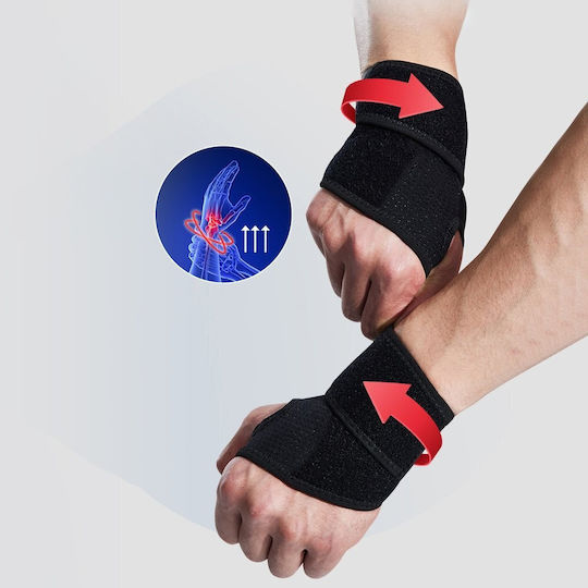 Hurtel Încheietură cu Degetul Mare & Fixare Stânga în Culoarea Negru