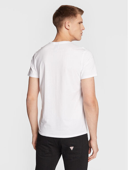 Guess Men's T-Shirt with Logo White