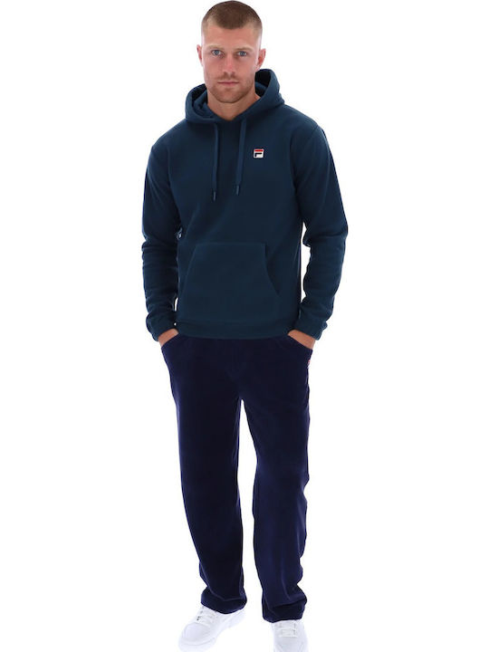 Finn Φούτερ με Κουκούλα Dark Teal
