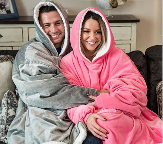 Ultra Plush Huggle Hoodie Κουβέρτα με Μανίκια 70x90εκ. Ροζ Ultra Plush Huggle Hoodie Κουβέρτα με Μανίκια 70x90εκ. Ροζ