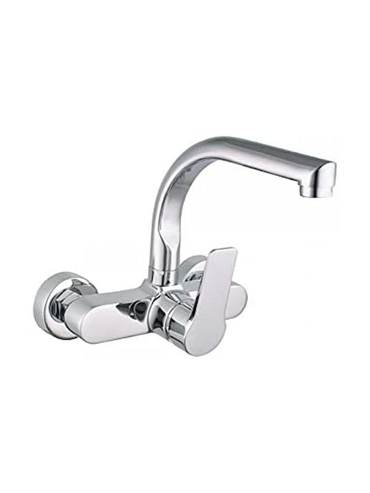 EDM Grupo Kitchen Faucet Wall Silver