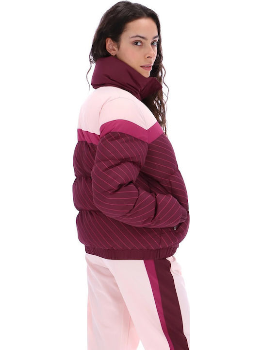 Lottie Puffa Jacket Κοντό Γυναικείο Puffer Μπουφάν για Χειμώνα Wine