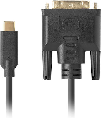 Lanberg USB 2.0 Kabel USB-C männlich - DVI-D Schwarz 1m (CA-CMDV-10CU-0010-BK)