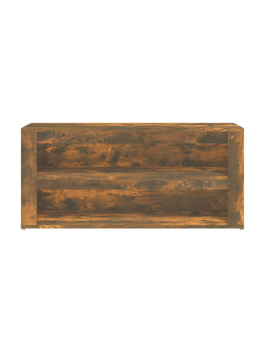 Holz Schuhschrank mit 2 Regalen Gelb L100xW35xH45cm