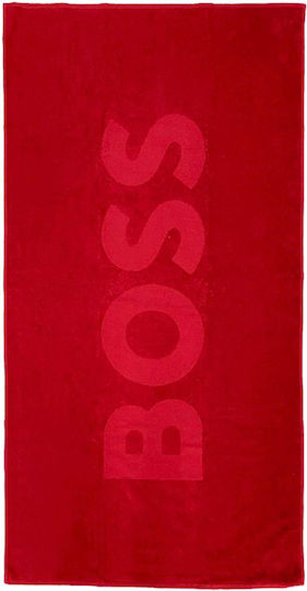 Boss Prosoape De Plajă Roșu Din Bumbac Solid 160x80cm