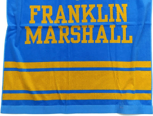 Franklin & Marshall Πετσέτα Θαλάσσης Βαμβακερή Μπλε 180x80εκ.