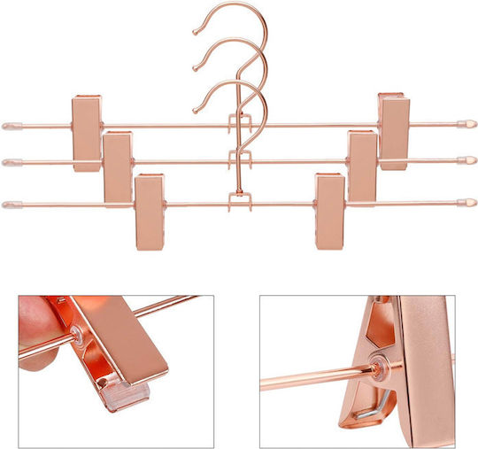 Songmics Metallic Clothes Hanger for Pants Pink 10pcs