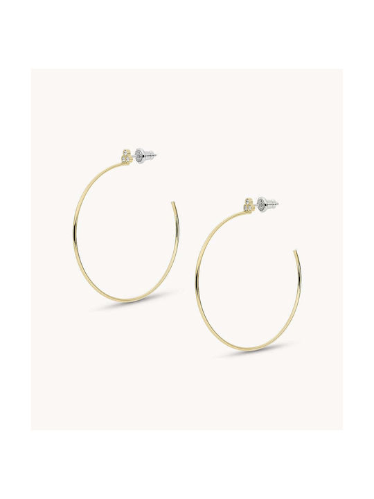 Fossil Sadie Trio Glitz Earrings Hoops made of Steel Gold Plated