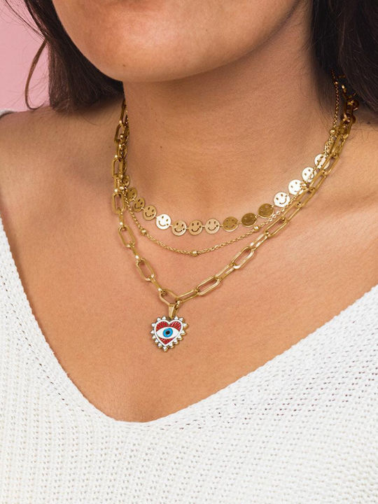 Oozoo Necklace Made of Gold Plated Steel