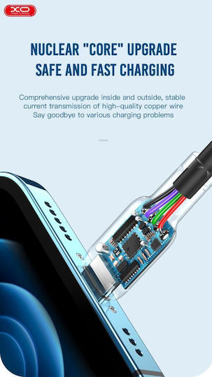 XO NB-208B USB 2.0 Cable USB-C Male - USB-C 60W PD Black 1m 16.005.0199