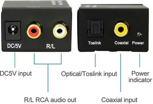 Μετατροπέας RCA / Toslink female σε RCA 2x female 1τμχ AK319