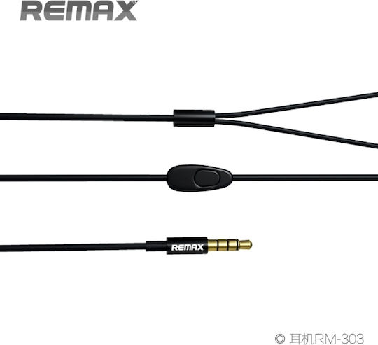 Remax RM-303 Earbuds Handsfree με Βύσμα 3.5mm Μαύρο