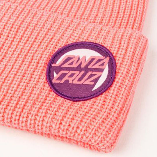 Beanie Männer Beanie mit Rippstrick in Rosa Farbe SCA-BNE-0276