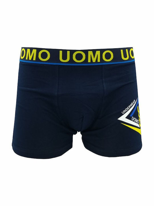 Uomo Herren Boxershorts Petrol/Black/Blue 4Packung