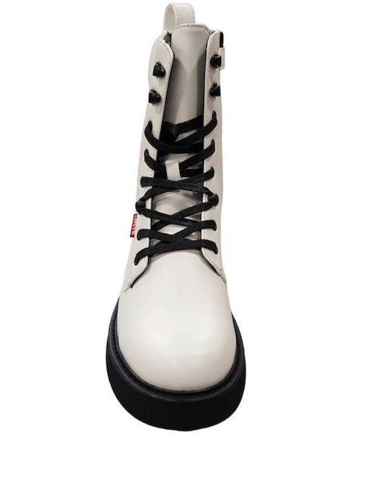 Joss Kinderstiefel mit Schnürsenkeln Weiß