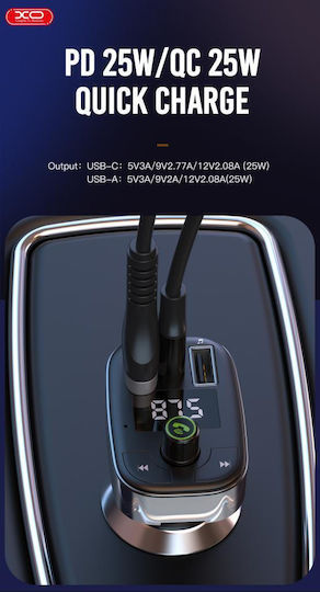 XO FM Transmitter Αυτοκινήτου BCC06 με Bluetooth / USB