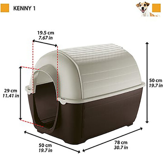 Ferplast Kenny Hundehaus Kunststoff Außenbereich Braun 50x78x50cm